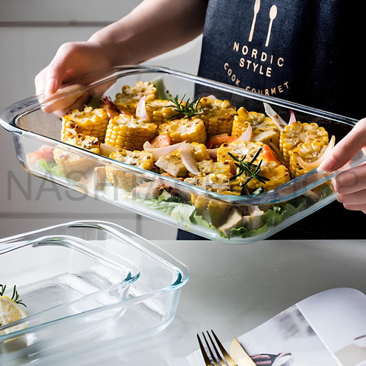 Microwave Safe Glass Baking Dish Set | طقم صواني زجاجية