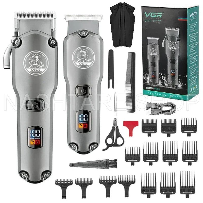 VGR 675 Hair Trimmer Combo Rechargeable &amp; Waterproof | مجموعة ماكينة قص الشعر مقاومة للماء وقابلة للشحن