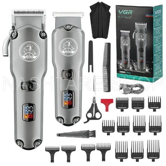 VGR 675 Hair Trimmer Combo Rechargeable &amp; Waterproof | مجموعة ماكينة قص الشعر مقاومة للماء وقابلة للشحن