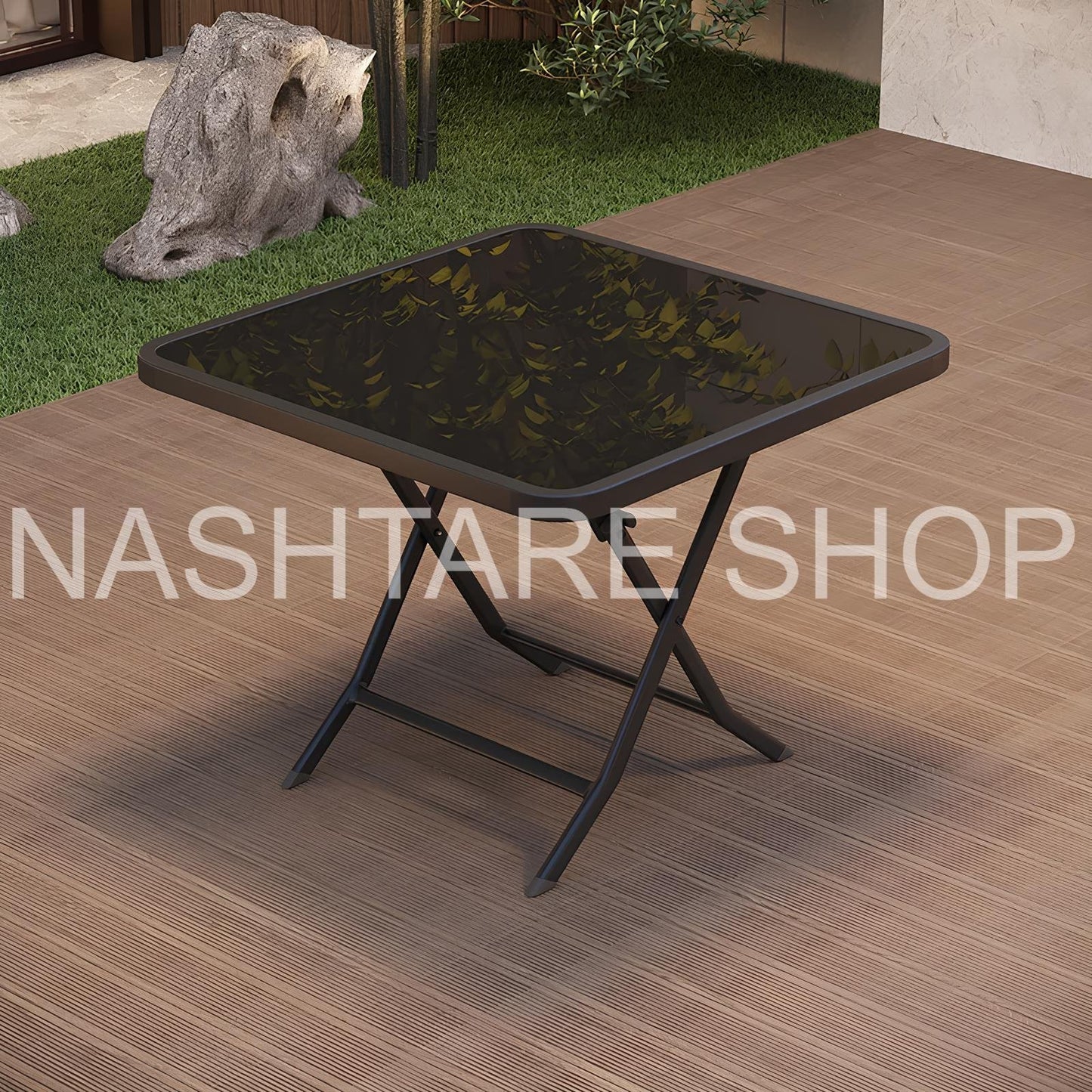 Foldable Tempered Glass Table | طاولة زجاجية قابلة للطي