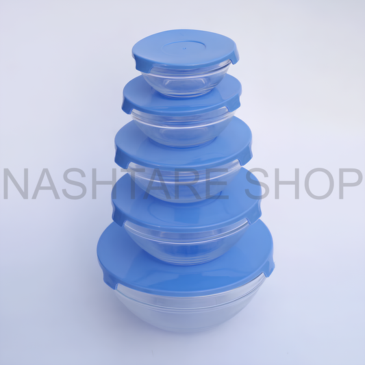 5 Pcs Glass Bowl Set | طقم أوعية زجاجية 5 قطع