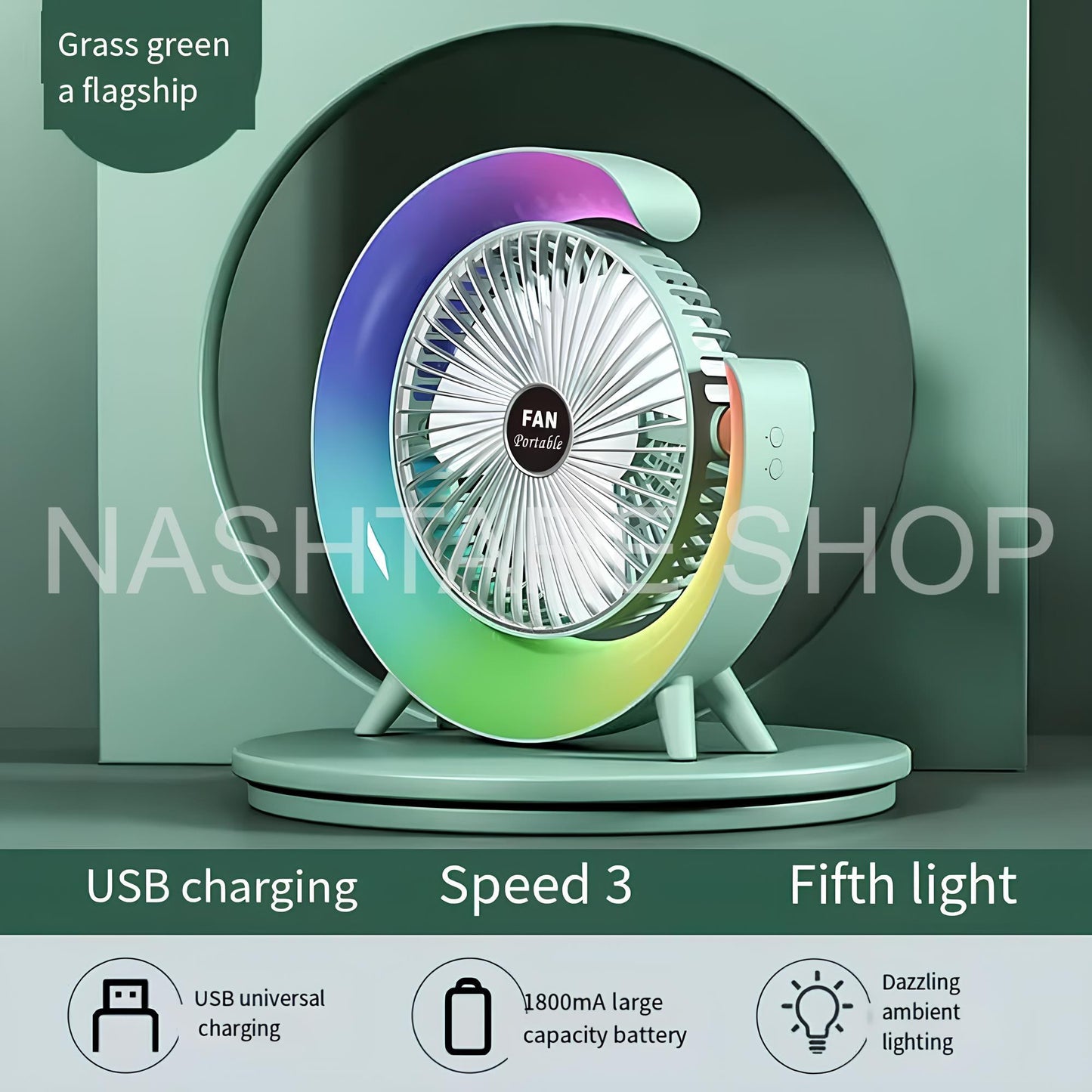Mini Rechargeable Desk Fan | مروحة مكتب صغيرة USB